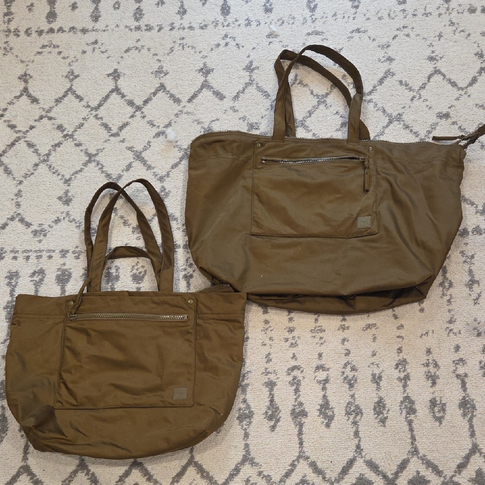 Madewell Olive Tote Bag Set, Weekender & Tote